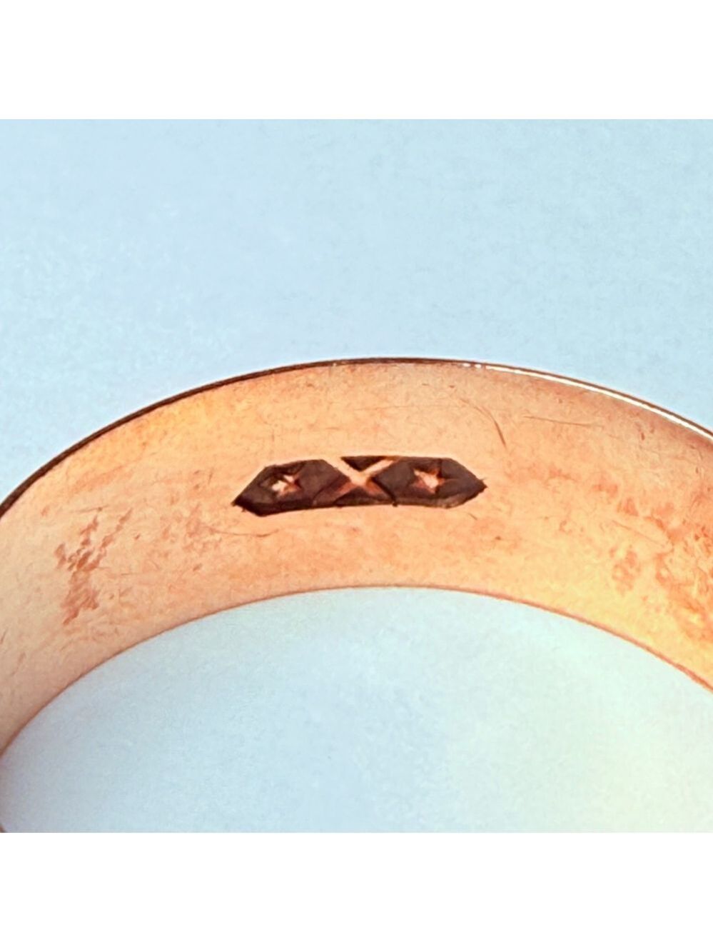 14k Solid Yellow Gold Classic Plain 6.5mm Wide Band Ring Vintage - Picture 5 of 8